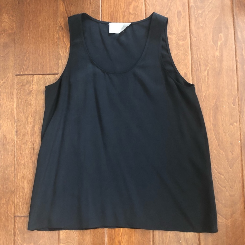 Everlane black silk tank top